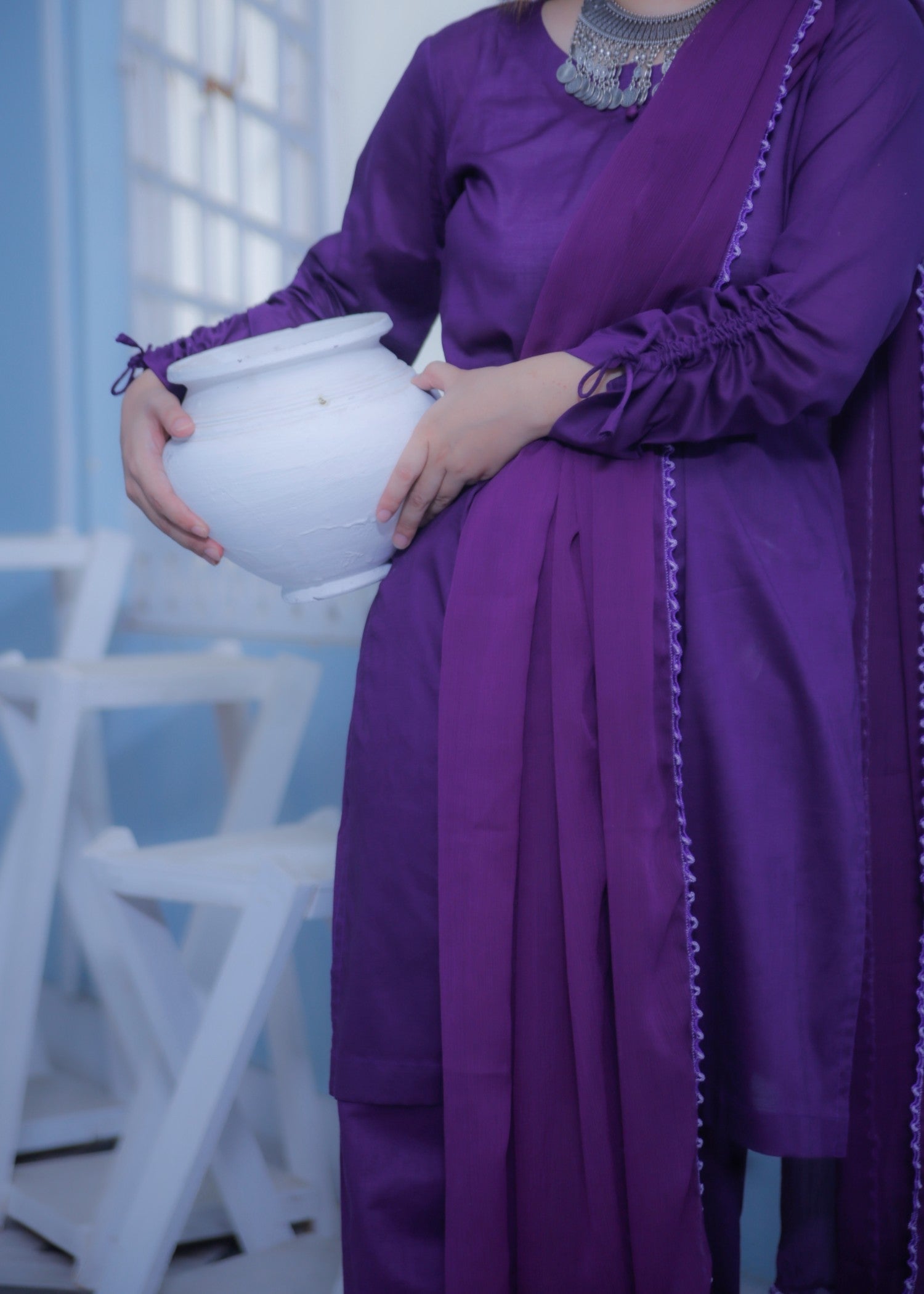 Aaraasta By Smh Purple Three Piece Lawn Suit Women 3pcs