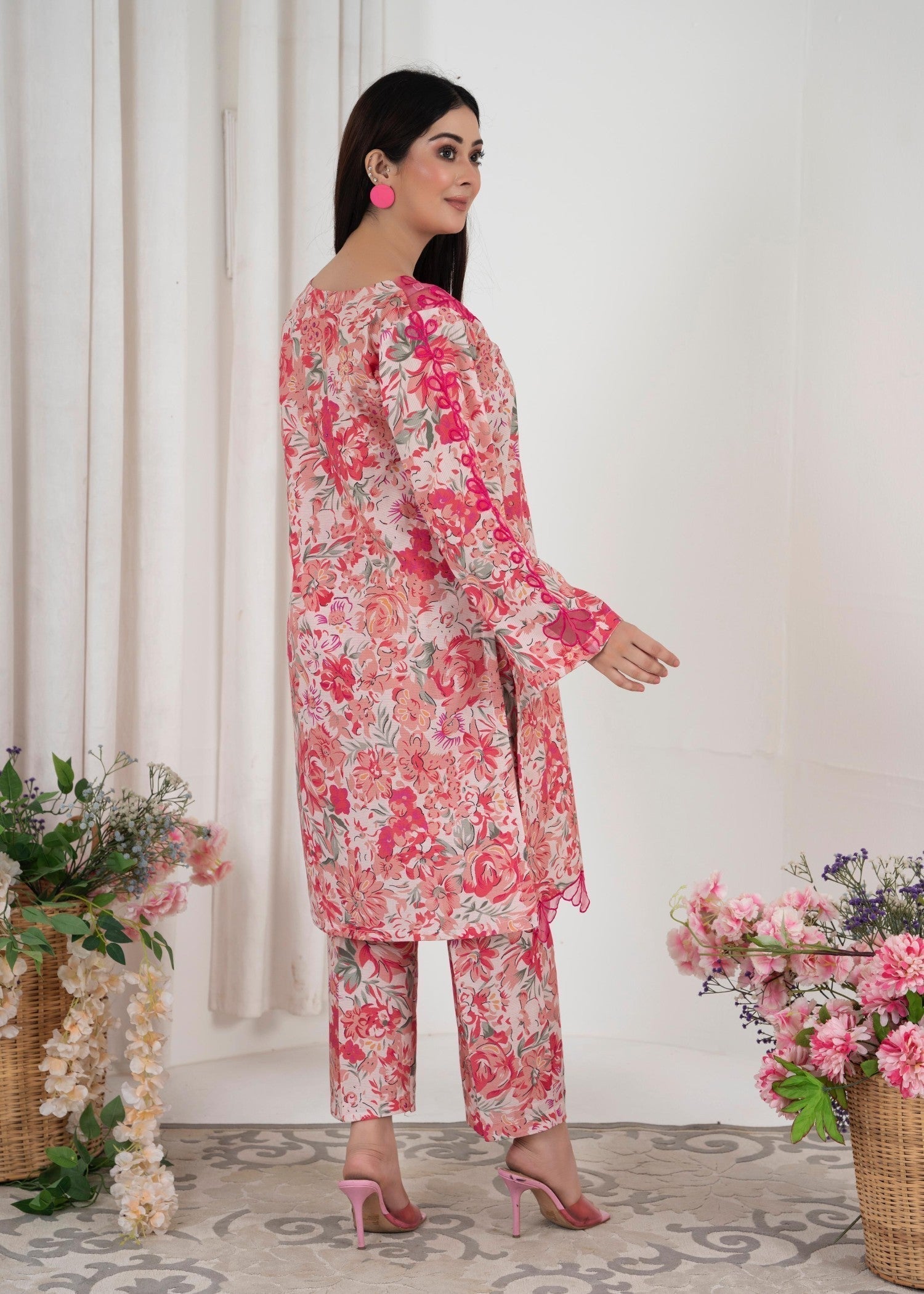 B.K Clothings pink glam Women 2pcs