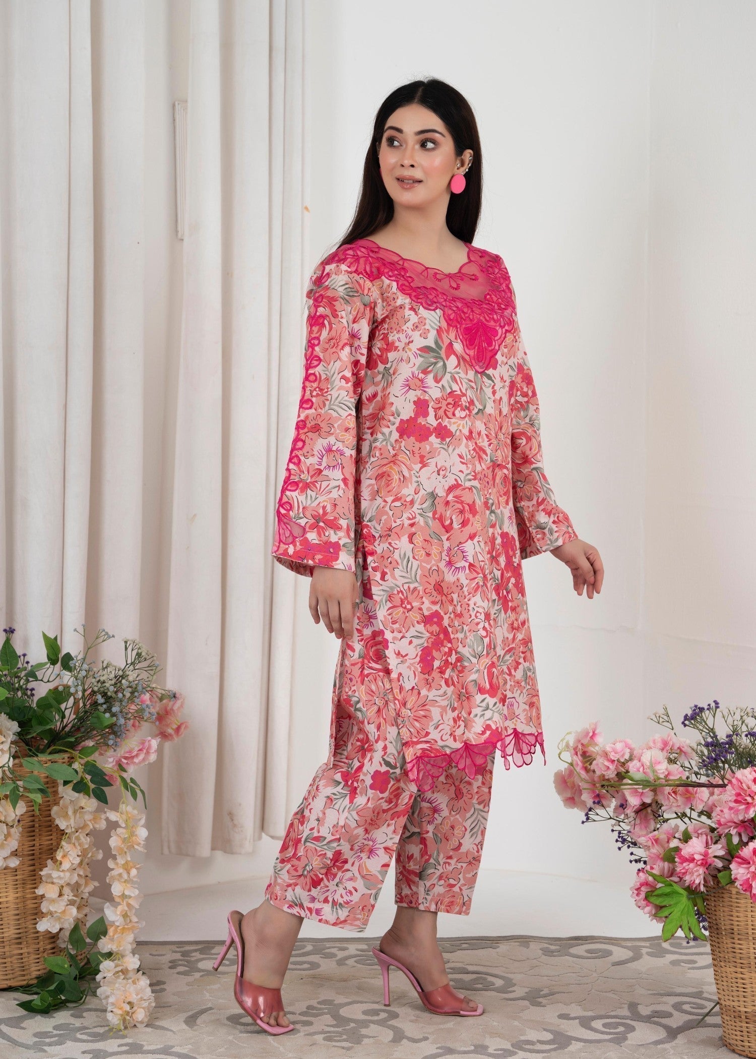 B.K Clothings pink glam Women 2pcs