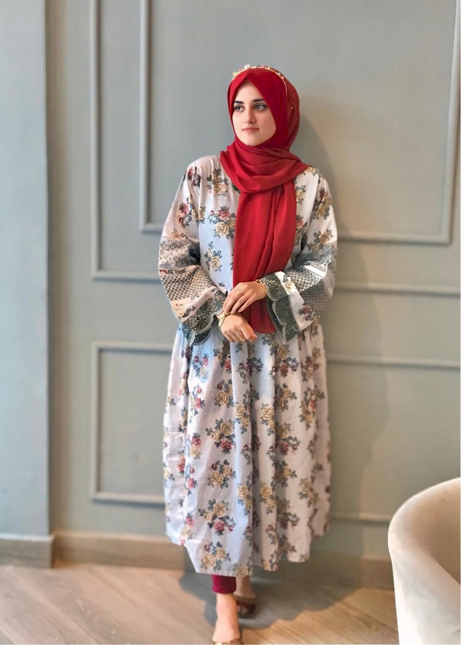 B.K Clothings floraol maxi gray Women 1pcs