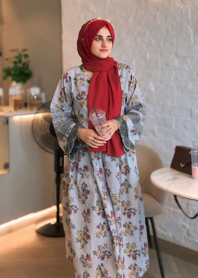 B.K Clothings floraol maxi gray Women 1pcs