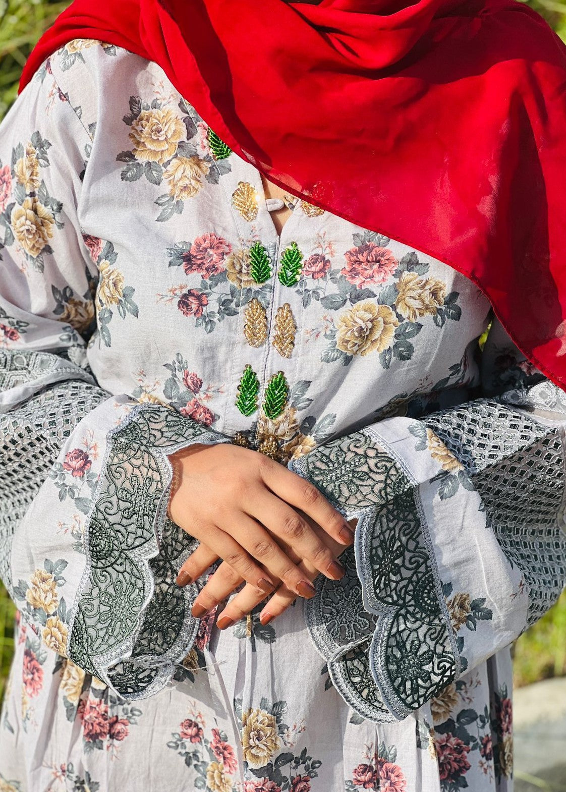 B.K Clothings floraol maxi gray Women 1pcs