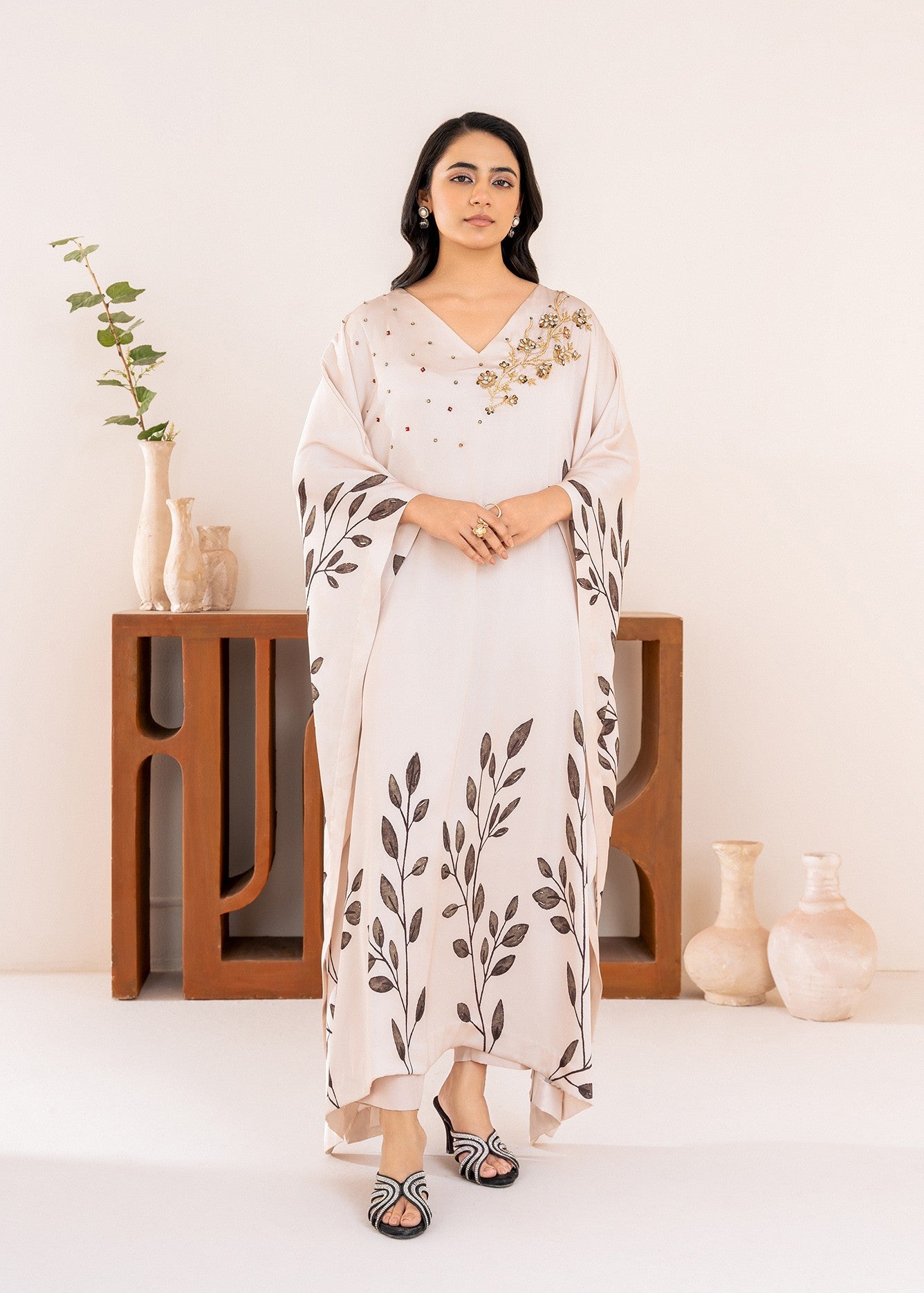 Stitch Vibes Serene Ivory Kaftan Women 1pcs