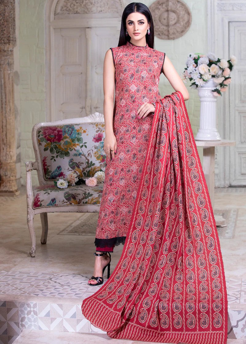 Mehryam Collection Ziba Khaddar Embroidered Pishwas Women 3pcs