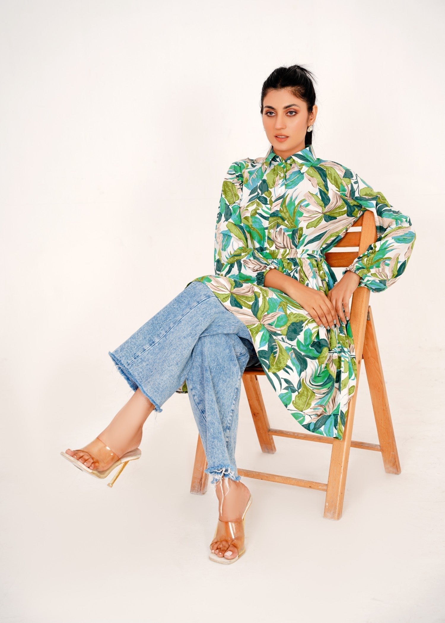 Aaraasta By Smh Tropical Chic Linen Frock Women 1pcs