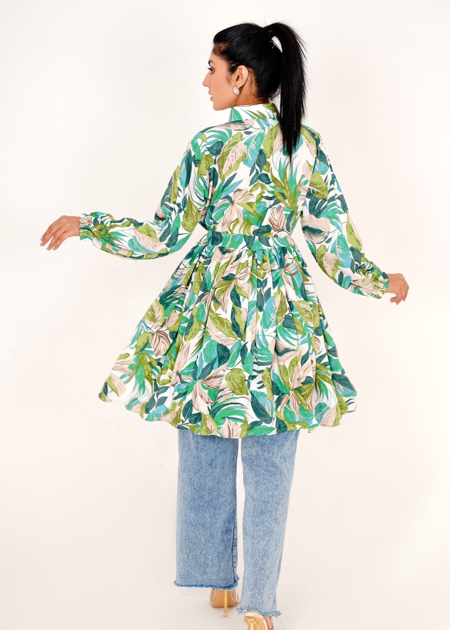 Aaraasta By Smh Tropical Chic Linen Frock Women 1pcs