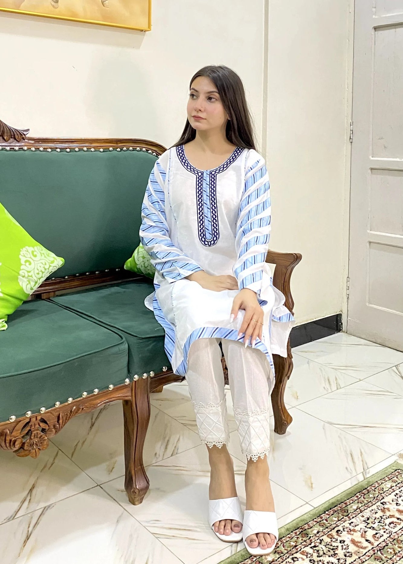 Urban Cut Embroidered Shirt | 100% Premium Cotton Gentle Machine Wash Cool Iron Women 1pcs