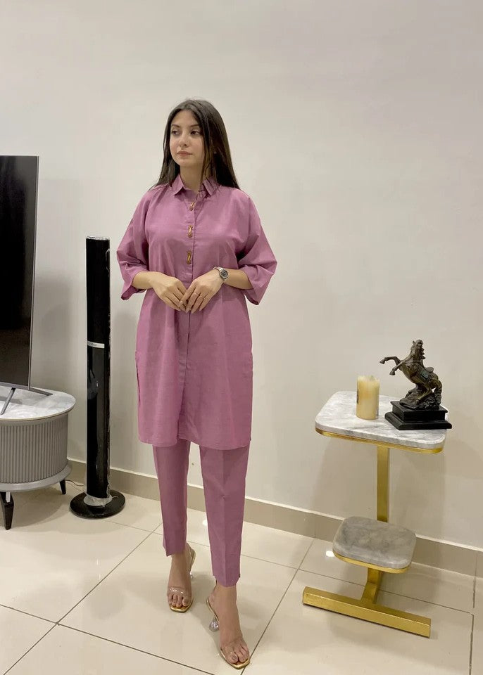 Urban Cut | Yarn Dyed Premium Fabric Stitched ( Shirt + Trouser) | 100% Cotton Women 2pcs