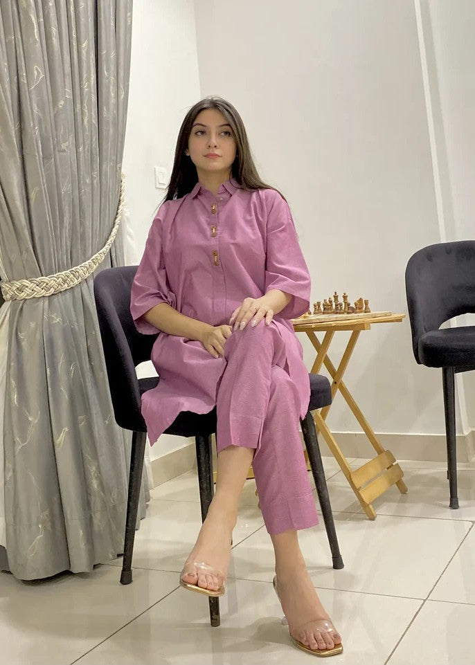 Urban Cut | Yarn Dyed Premium Fabric Stitched ( Shirt + Trouser) | 100% Cotton Women 2pcs