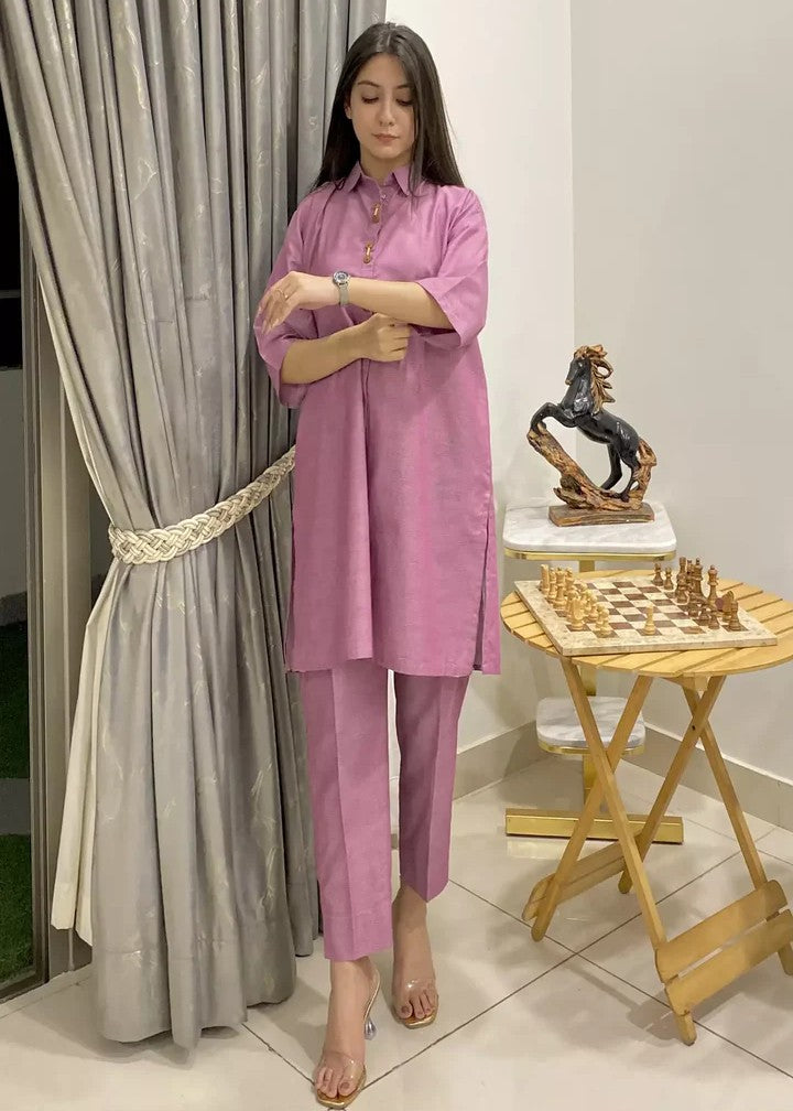 Urban Cut | Yarn Dyed Premium Fabric Stitched ( Shirt + Trouser) | 100% Cotton Women 2pcs