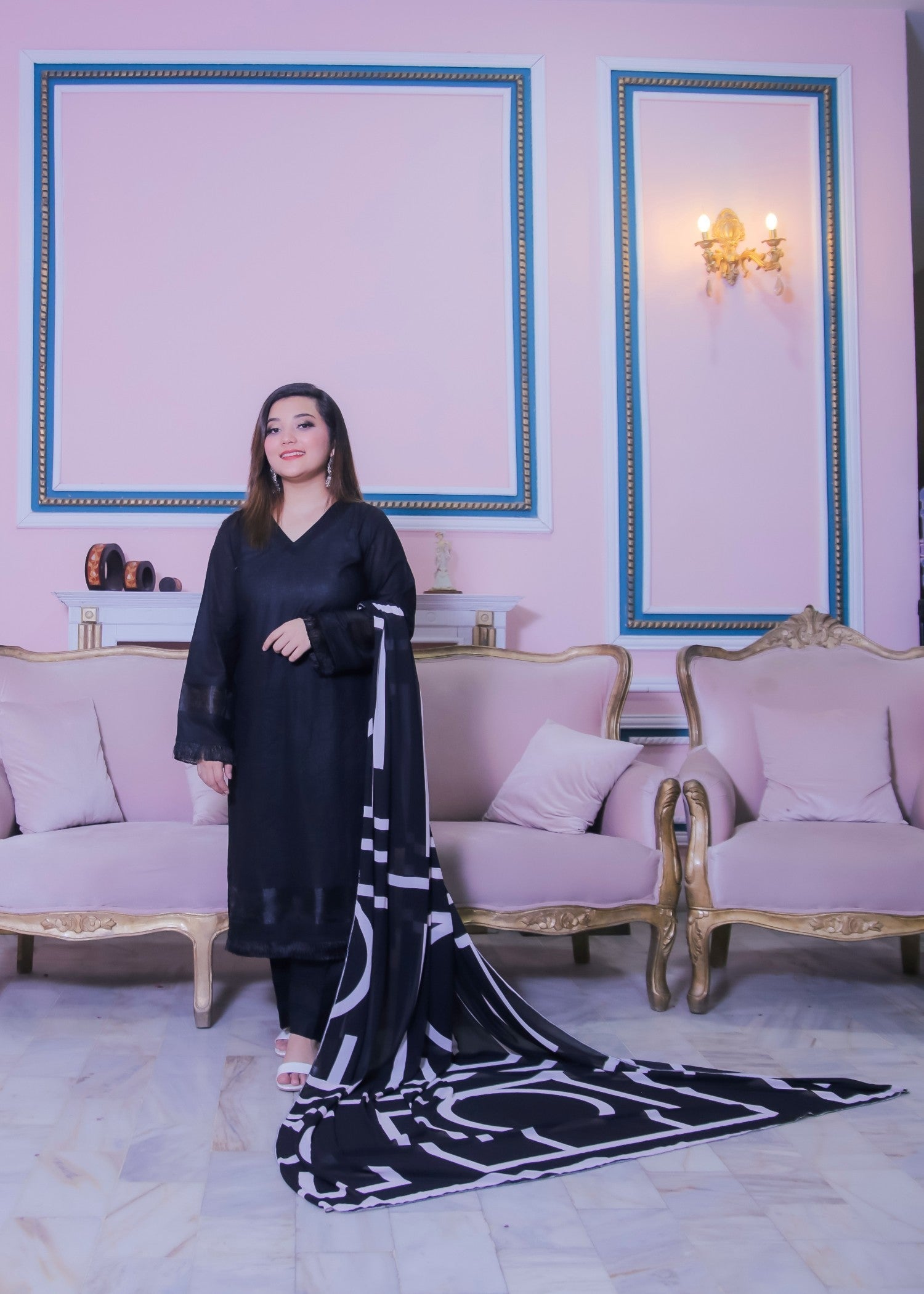 Aaraasta By Smh Black Lawn Suit Women 3pcs