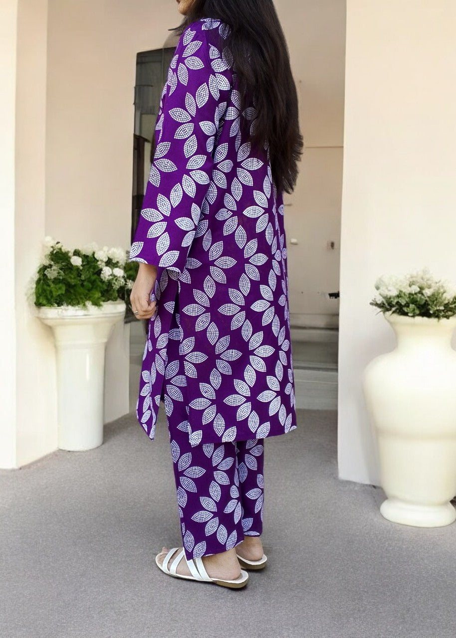 Gulposh Happy Dot (Stitched ) Purple Women 2pcs