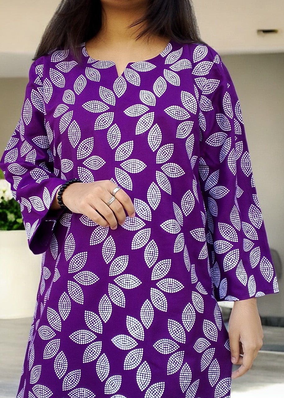 Gulposh Happy Dot (Stitched ) Purple Women 2pcs
