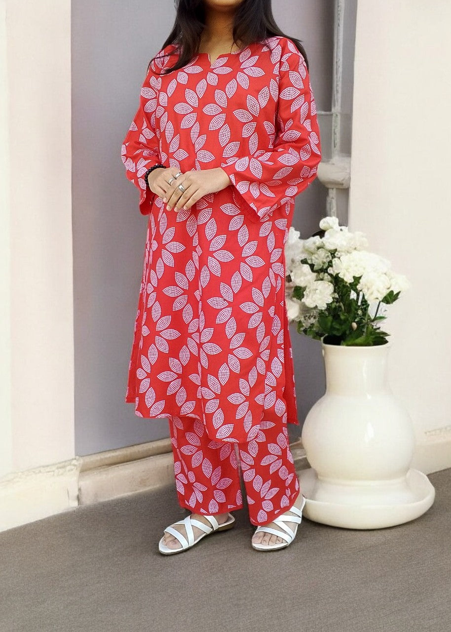 Gulposh Happy Dot (Stitched ) Red Women 2pcs