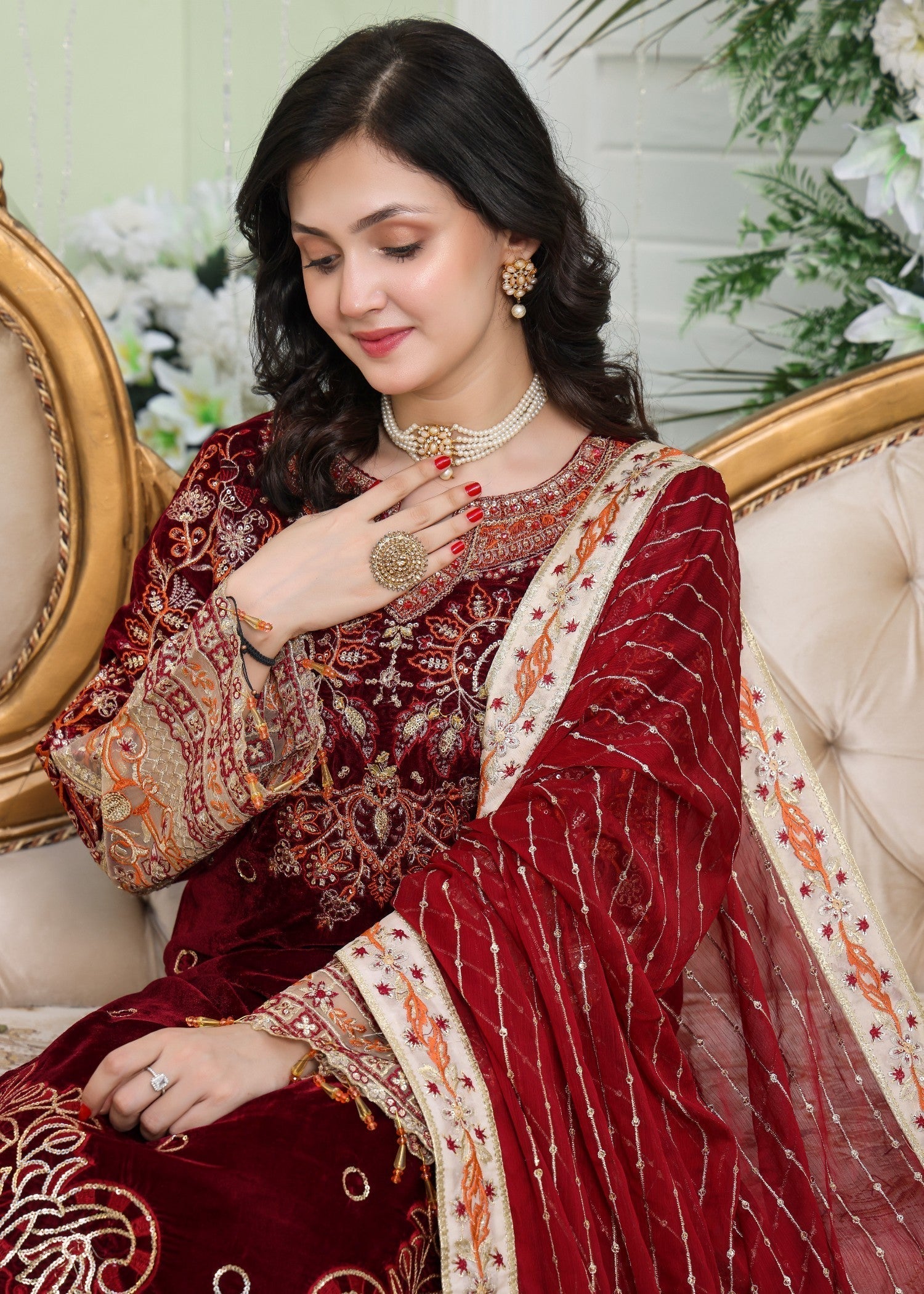 Polawn PD 24 1102 VELLURE FORMAL PRET VELVET COLLECTION Women 3pcs