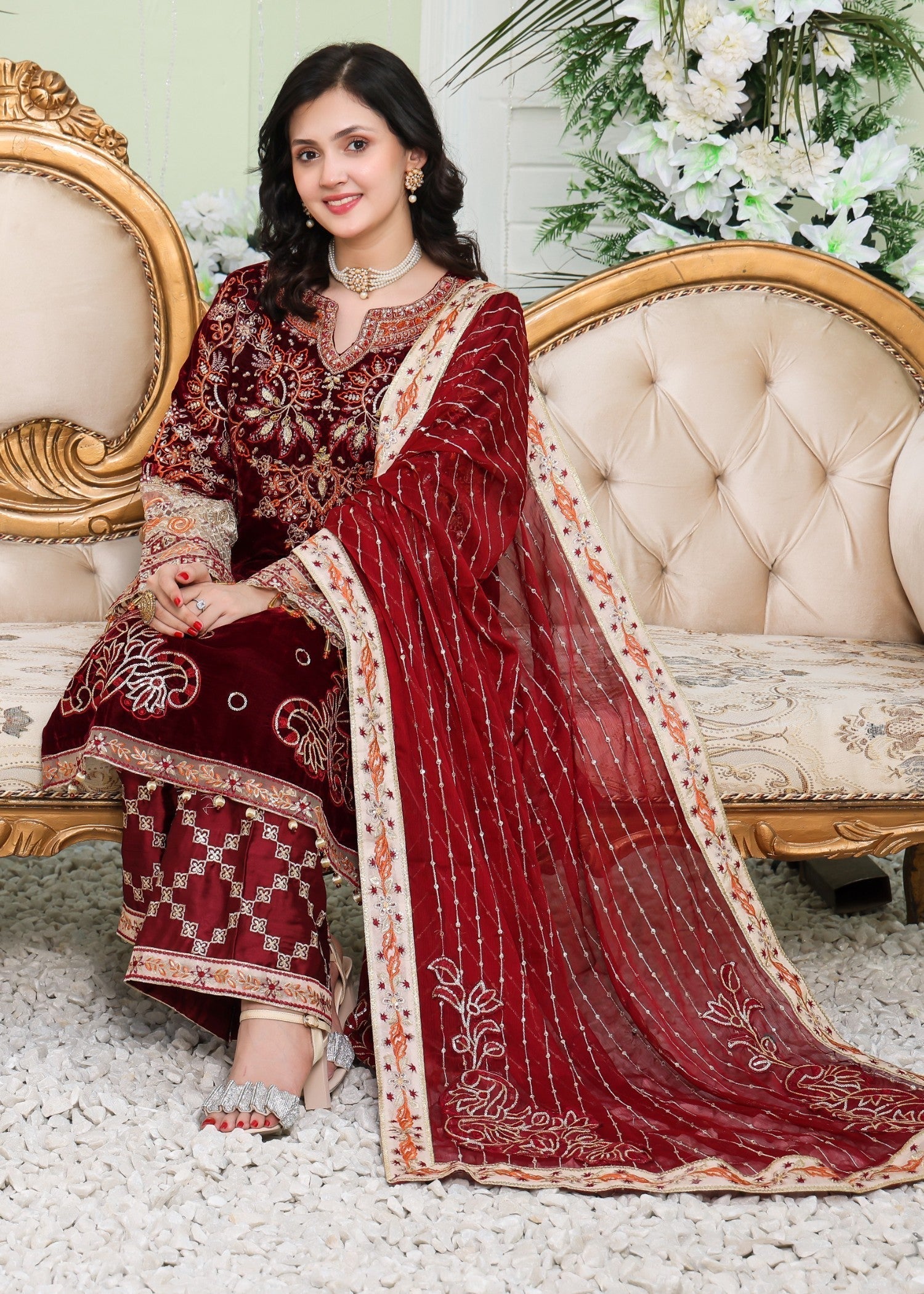 Polawn PD 24 1102 VELLURE FORMAL PRET VELVET COLLECTION Women 3pcs