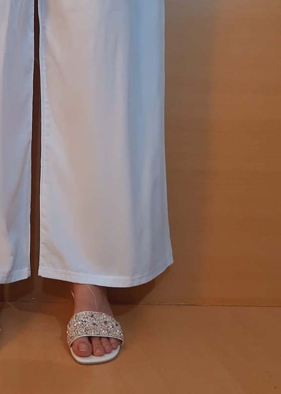 Zardi Linen Palazzo Trouser Soft White ZT164 Women 1pcs