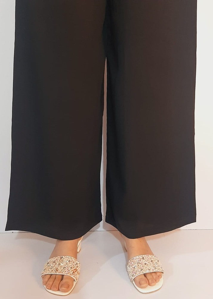 Zardi Linen Palazzo Trouser Soft Black ZT164 Women 1pcs