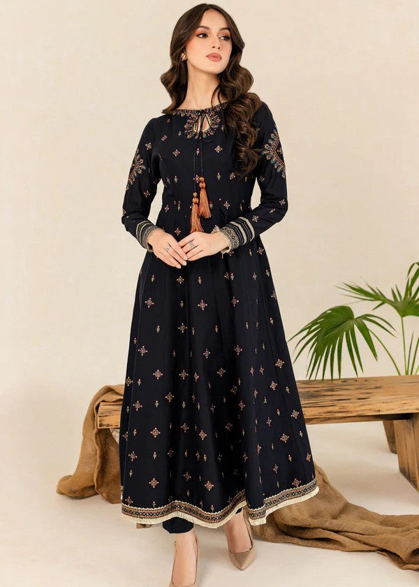 The Turkish Wear Zakia Black Frock Set Women 2pcs