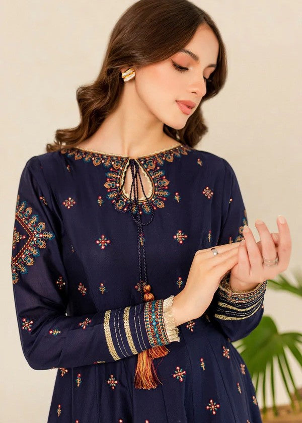 The Turkish Wear Zakia Blue Frock Set Women 2pcs