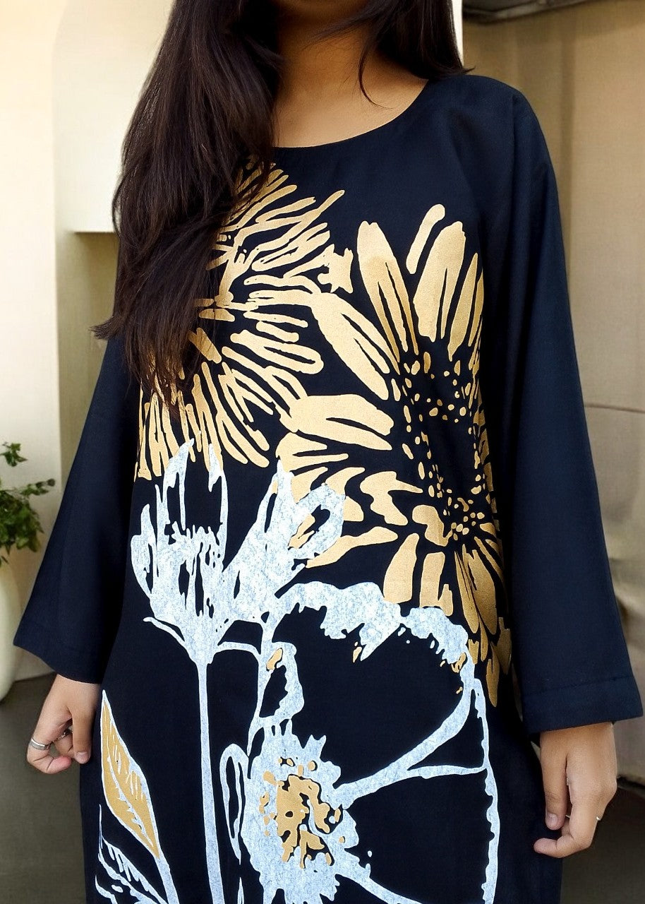 Gulposh Ayzalz (Stitched ) Black Women 2pcs