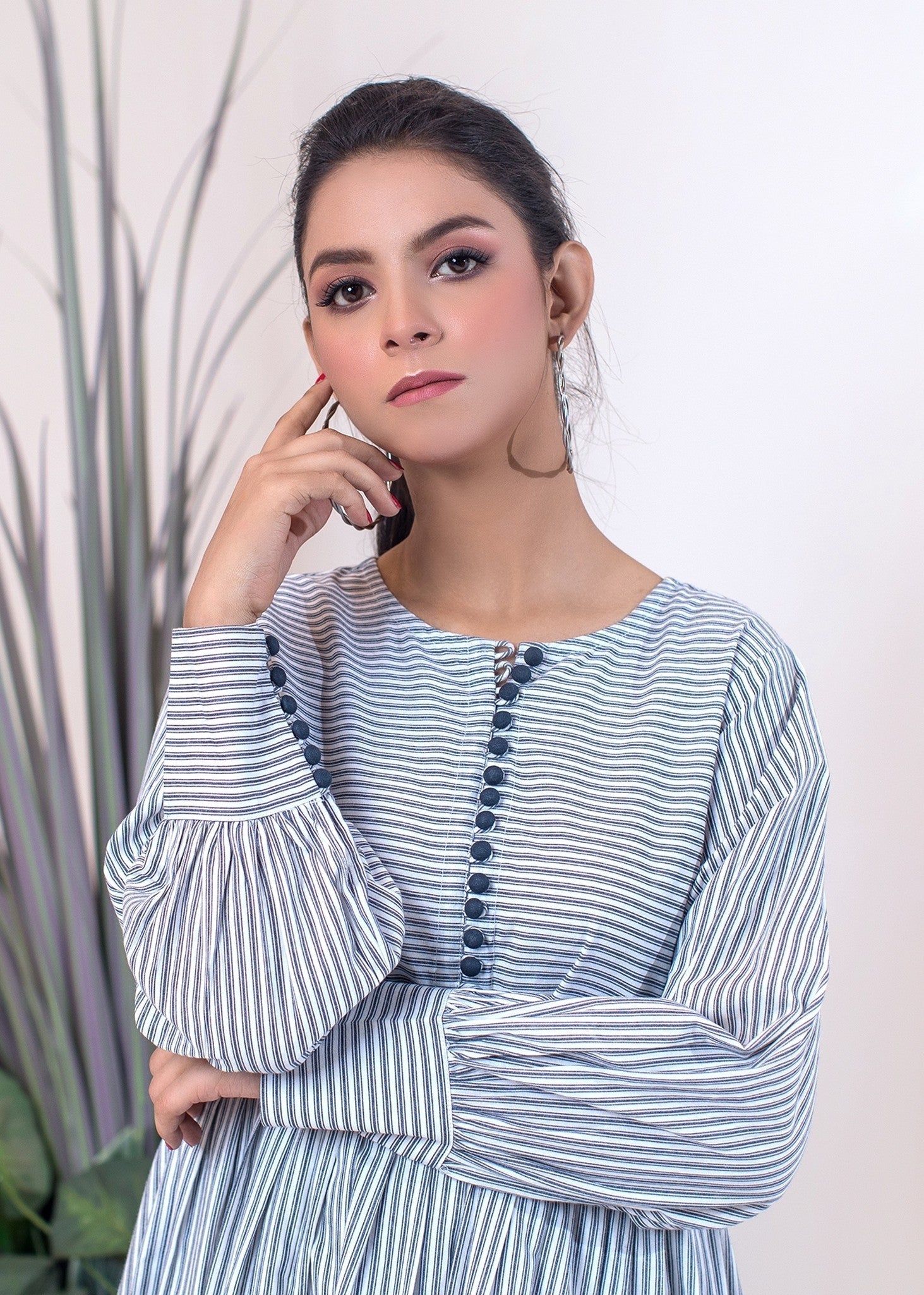 Urban Cut Co Ord Set |Sophisticated Striped Shirt Women 2pcs