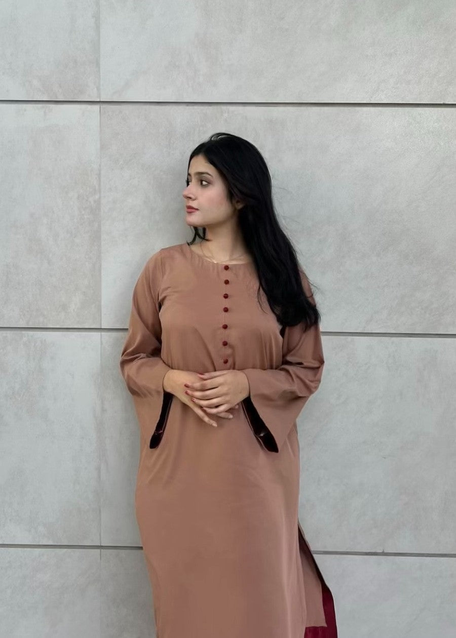 Zauk Rust Two Piece Dress Women 2pcs