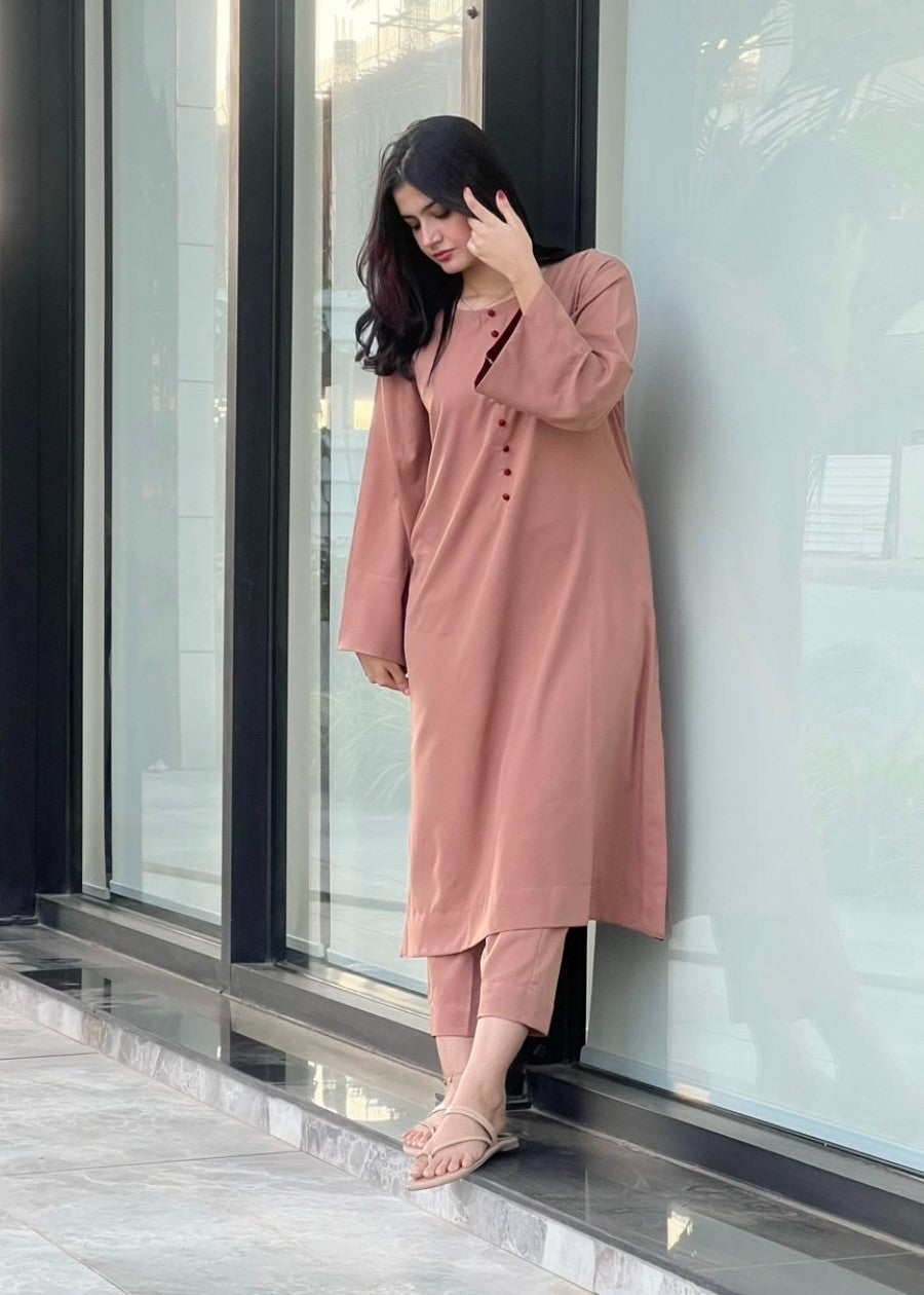 Zauk Rust Two Piece Dress Women 2pcs