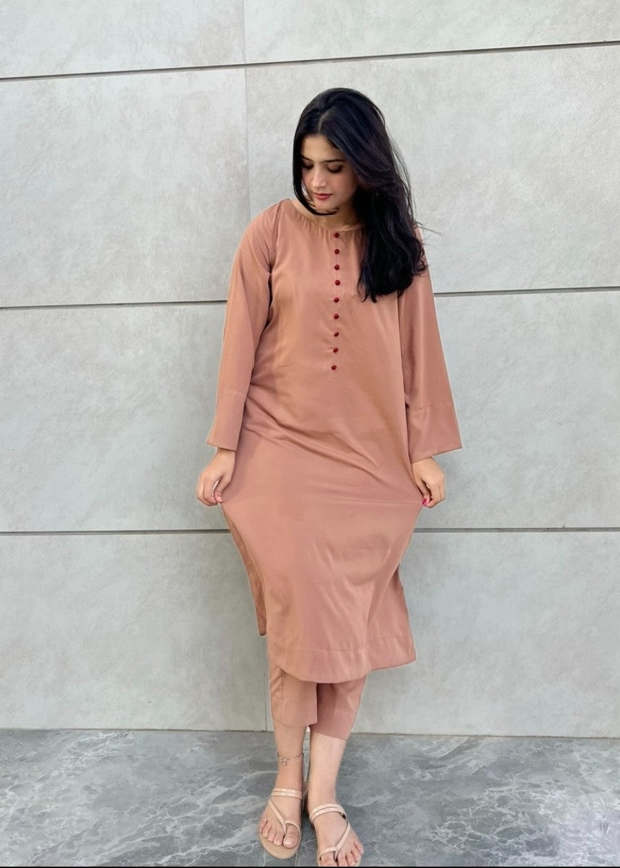 Zauk Rust Two Piece Dress Women 2pcs