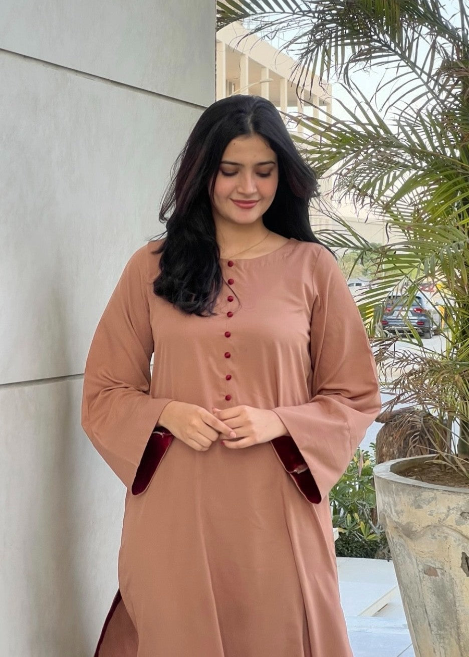 Zauk Rust Two Piece Dress Women 2pcs