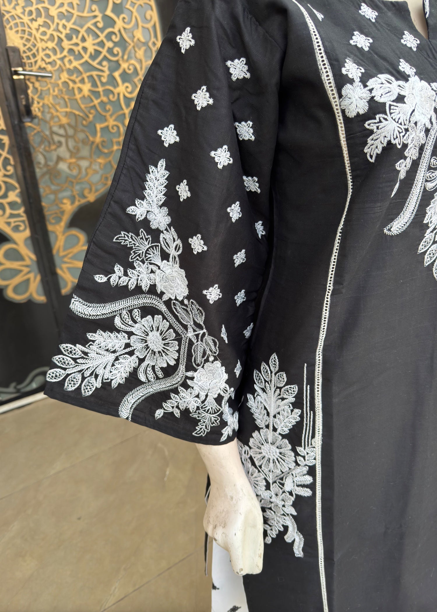 Noir Embroidered Stitched Black 52 Women 3pcs