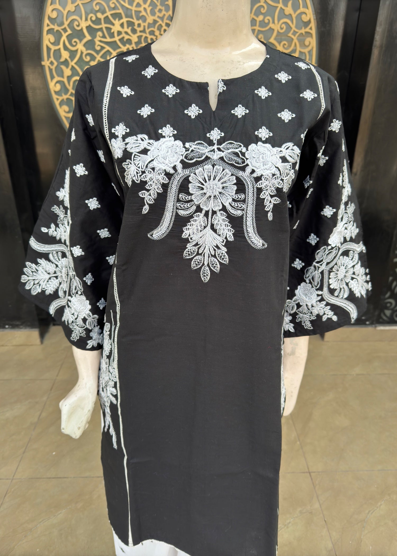 Noir Embroidered Stitched Black 52 Women 3pcs