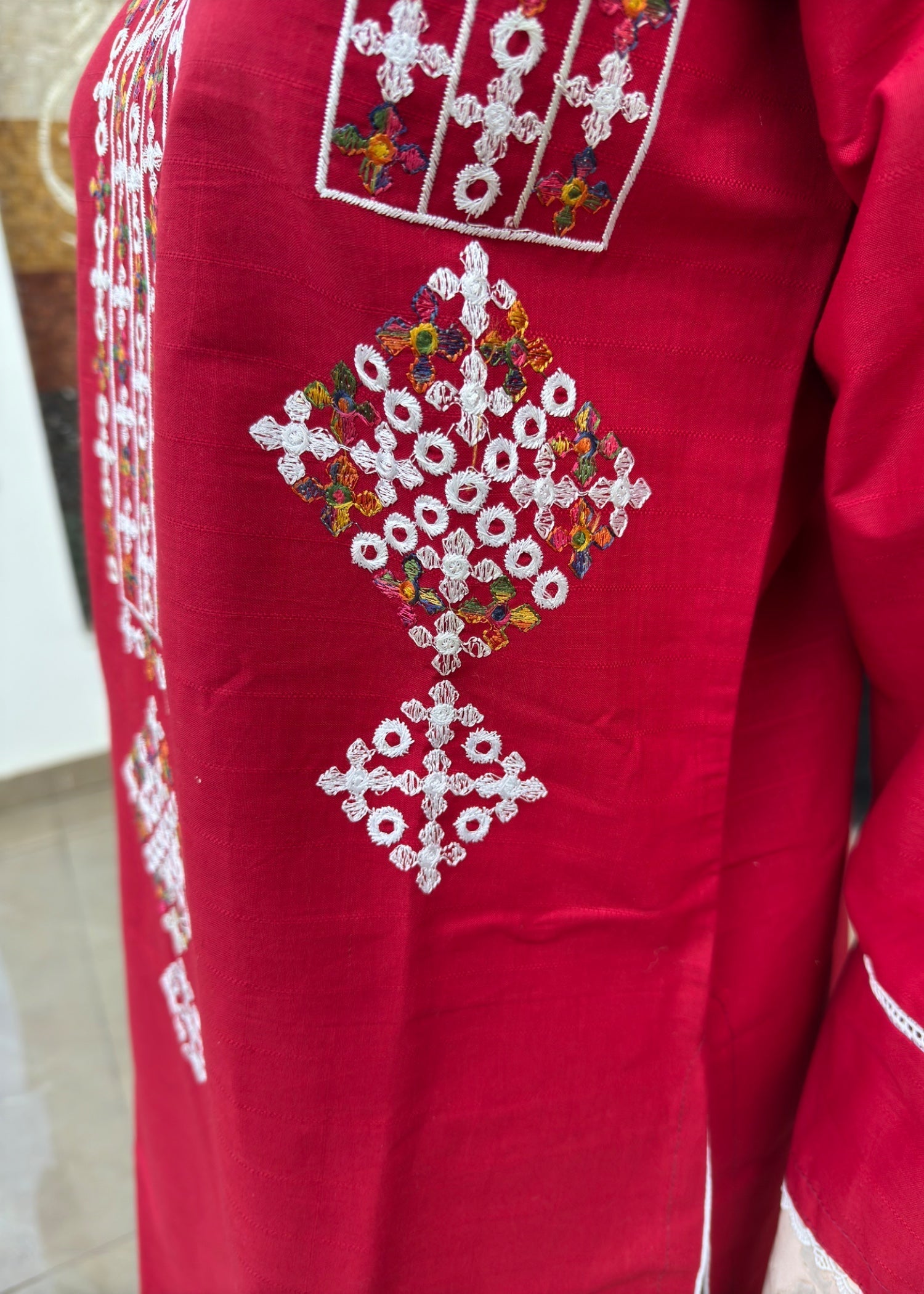 Noir Embroidered Stitched Red 52 Women 3pcs