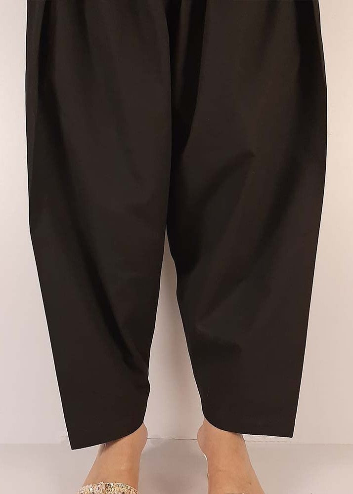 Zardi Plain Shalwar Cotton Black ZSL01 Women 1pcs