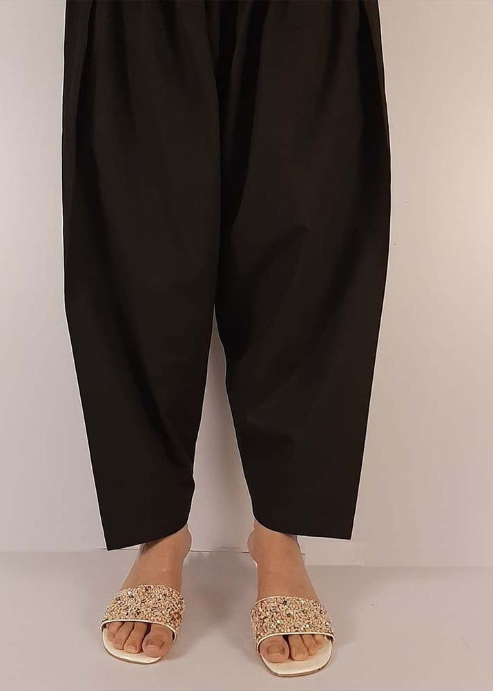 Zardi Plain Shalwar Cotton Black ZSL01 Women 1pcs