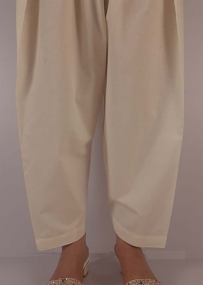 Zardi Plain Shalwar Cotton Off White ZSL01 Women 1pcs