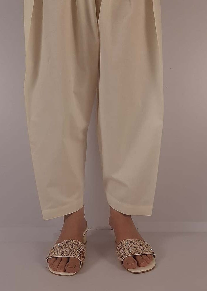 Zardi Plain Shalwar Cotton Off White ZSL01 Women 1pcs