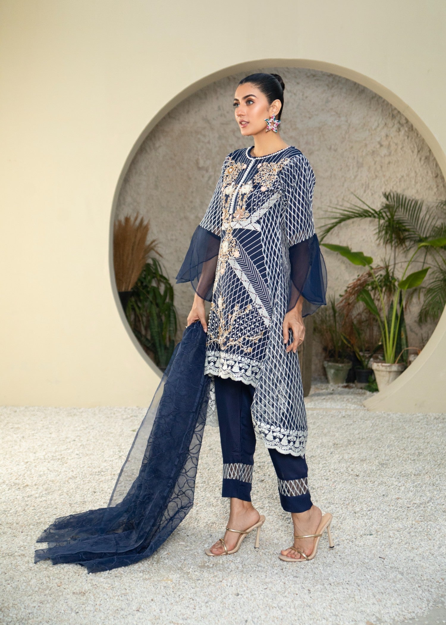 Manahils MLT 01 NAVY BLUE Women 3pcs