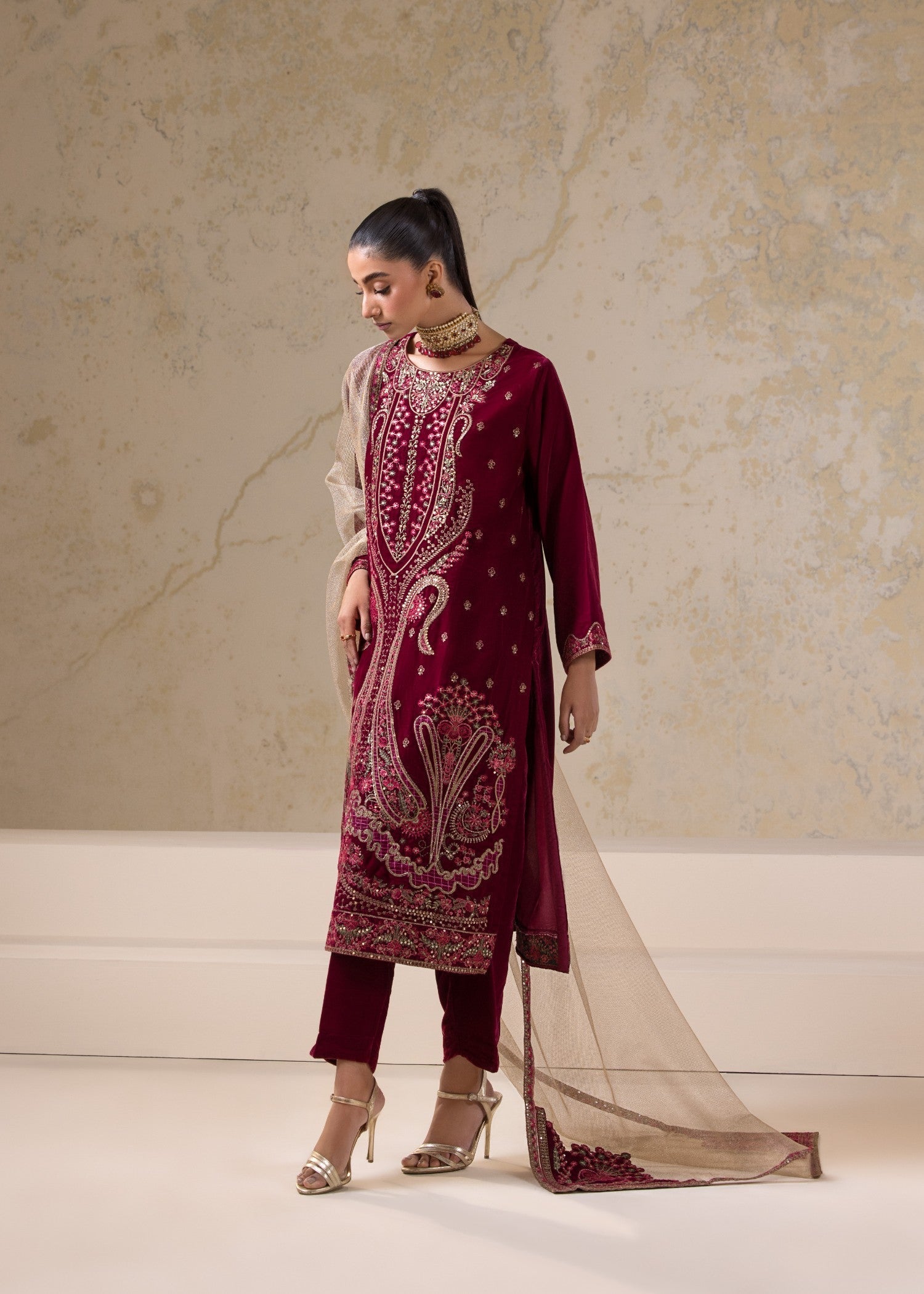 Bin Tayyab Fancy Velvet (BT 4043) Unstitch Suit Women 3pcs