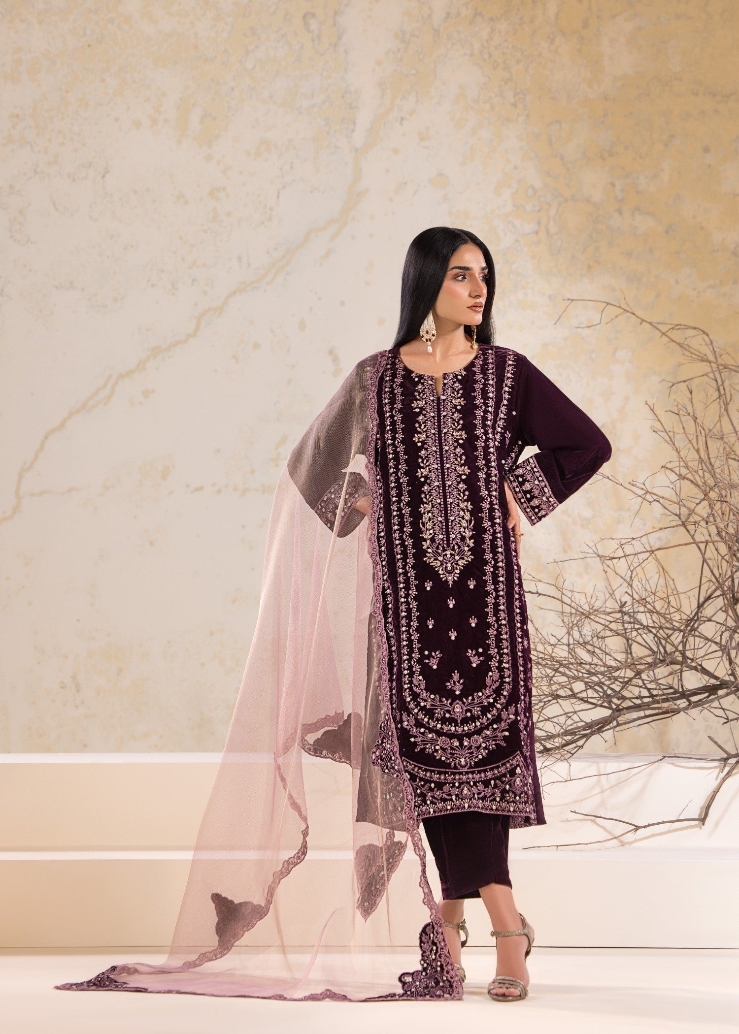 Bin Tayyab Embroidered Velvet (BT 4039) Women 3pcs