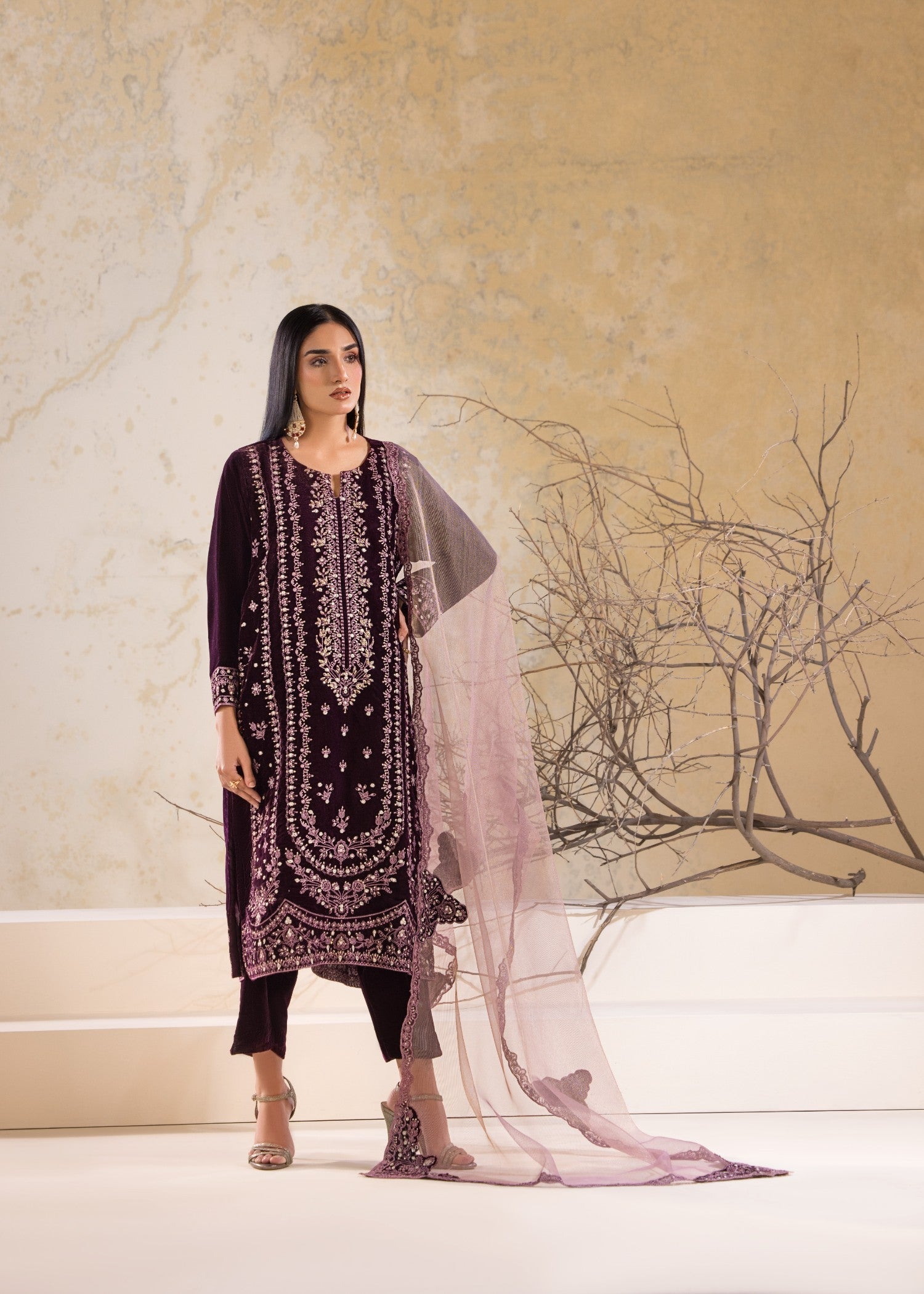 Bin Tayyab Embroidered Velvet (BT 4039) Women 3pcs