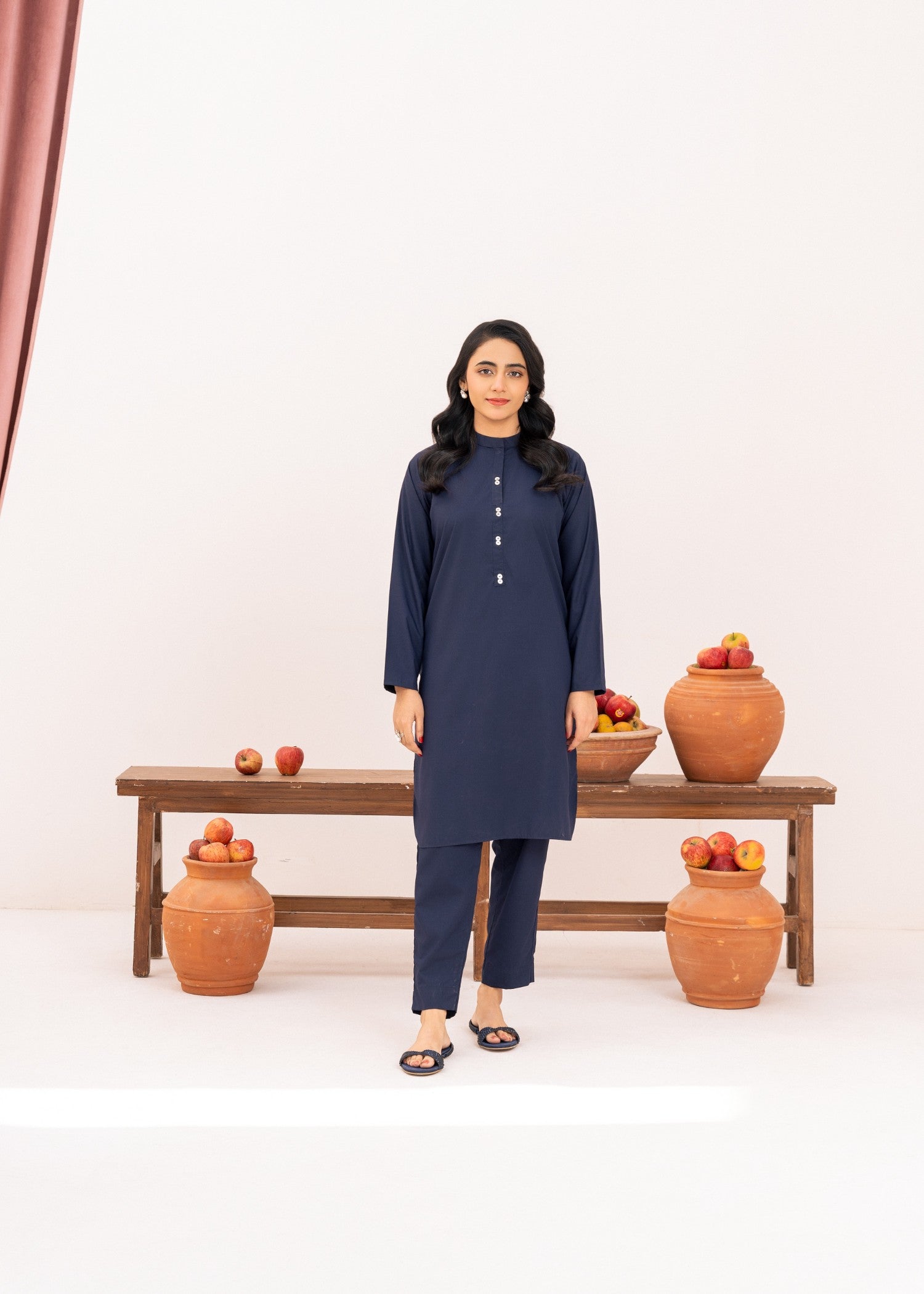 Ahlam By Safa Textile Navy Luxe Women 2pcs