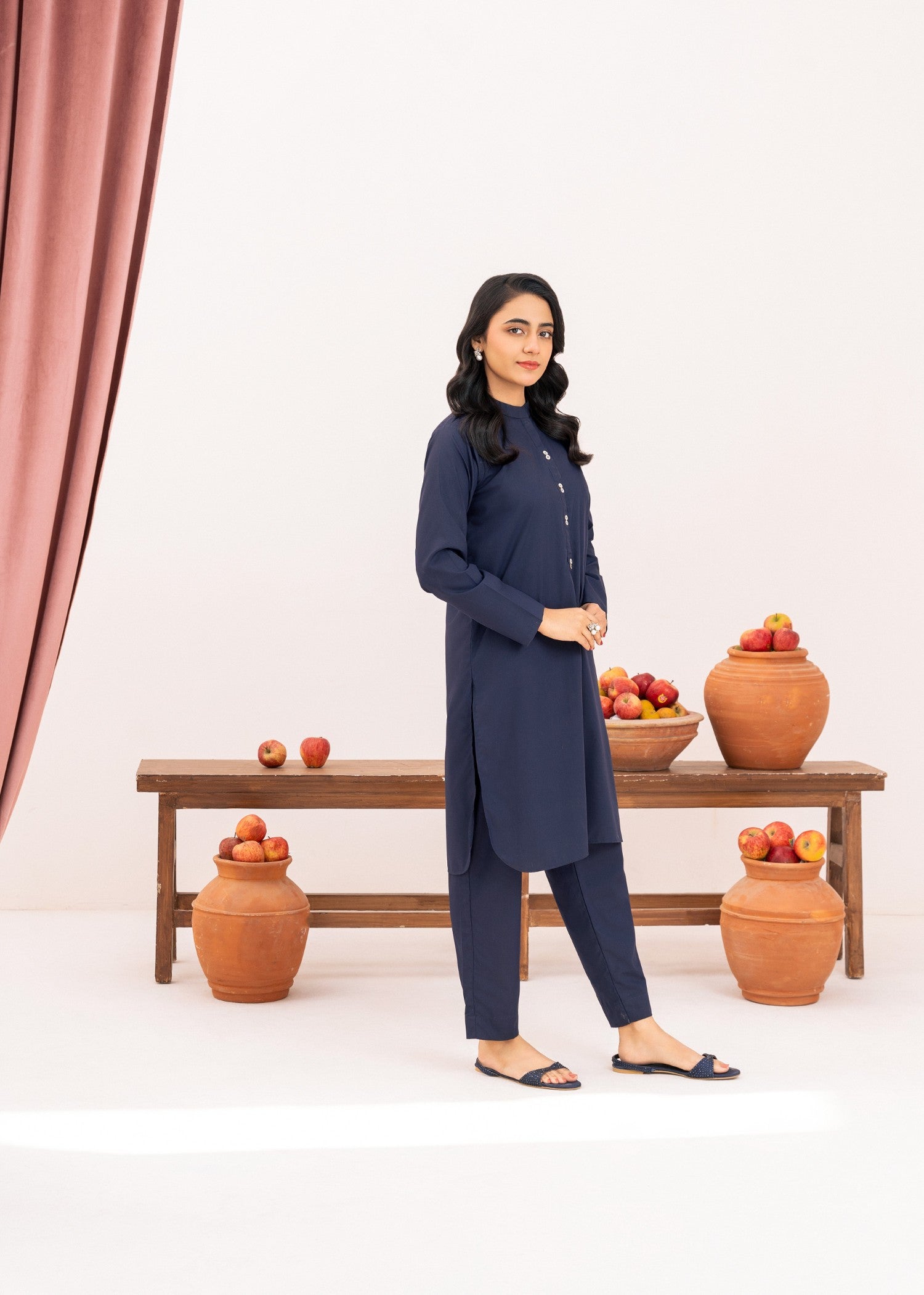 Ahlam By Safa Textile Navy Luxe Women 2pcs