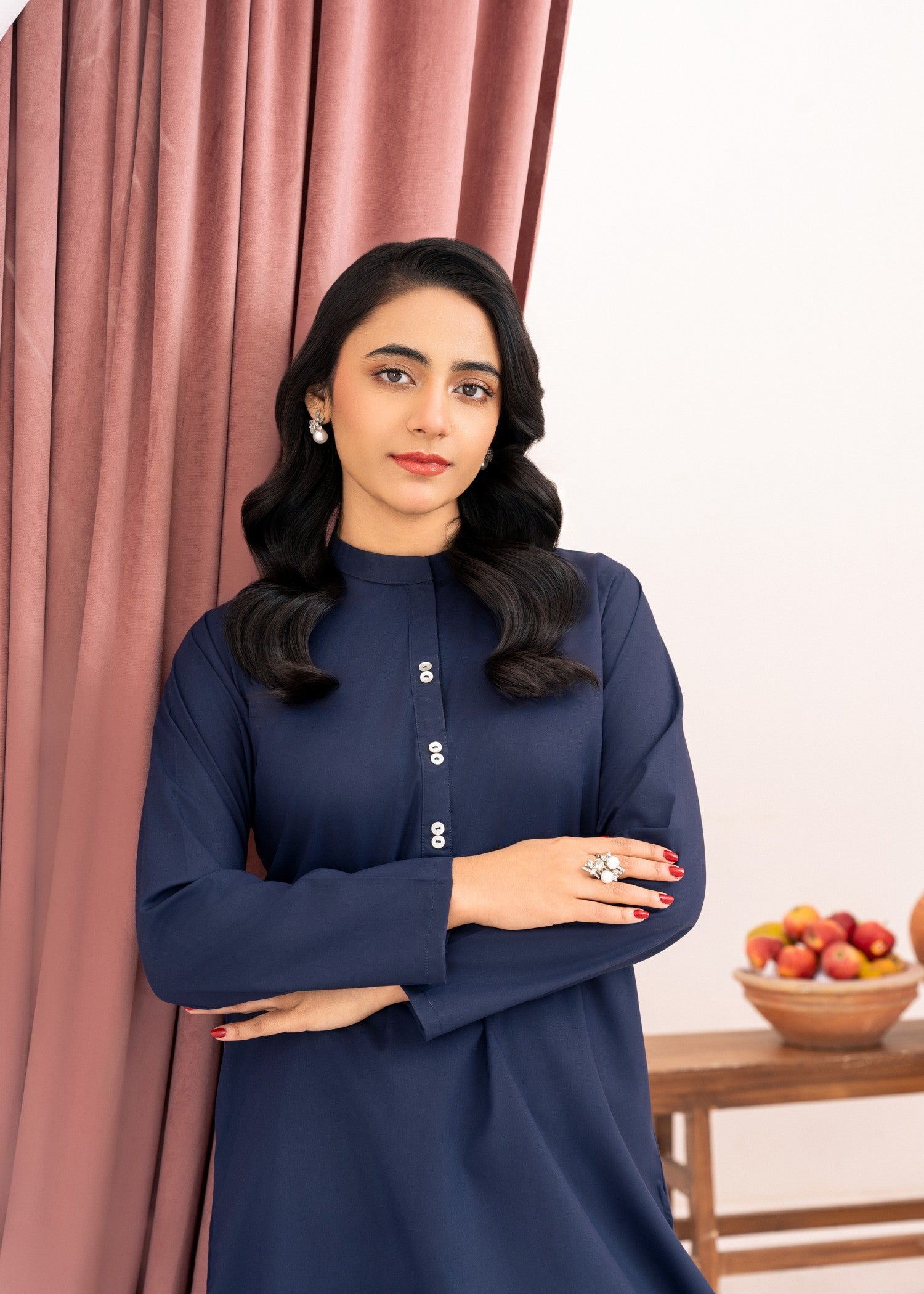 Ahlam By Safa Textile Navy Luxe Women 2pcs