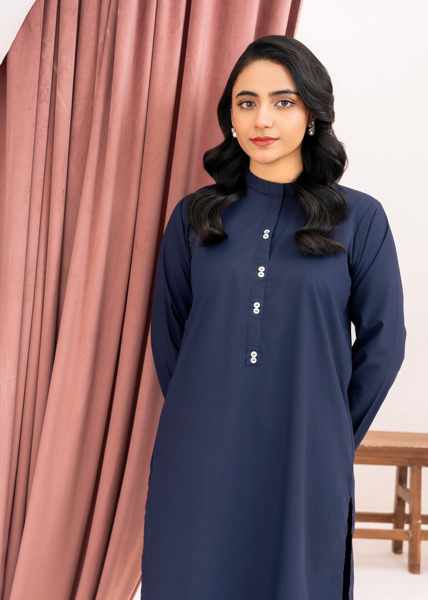 Ahlam By Safa Textile Navy Luxe Women 2pcs