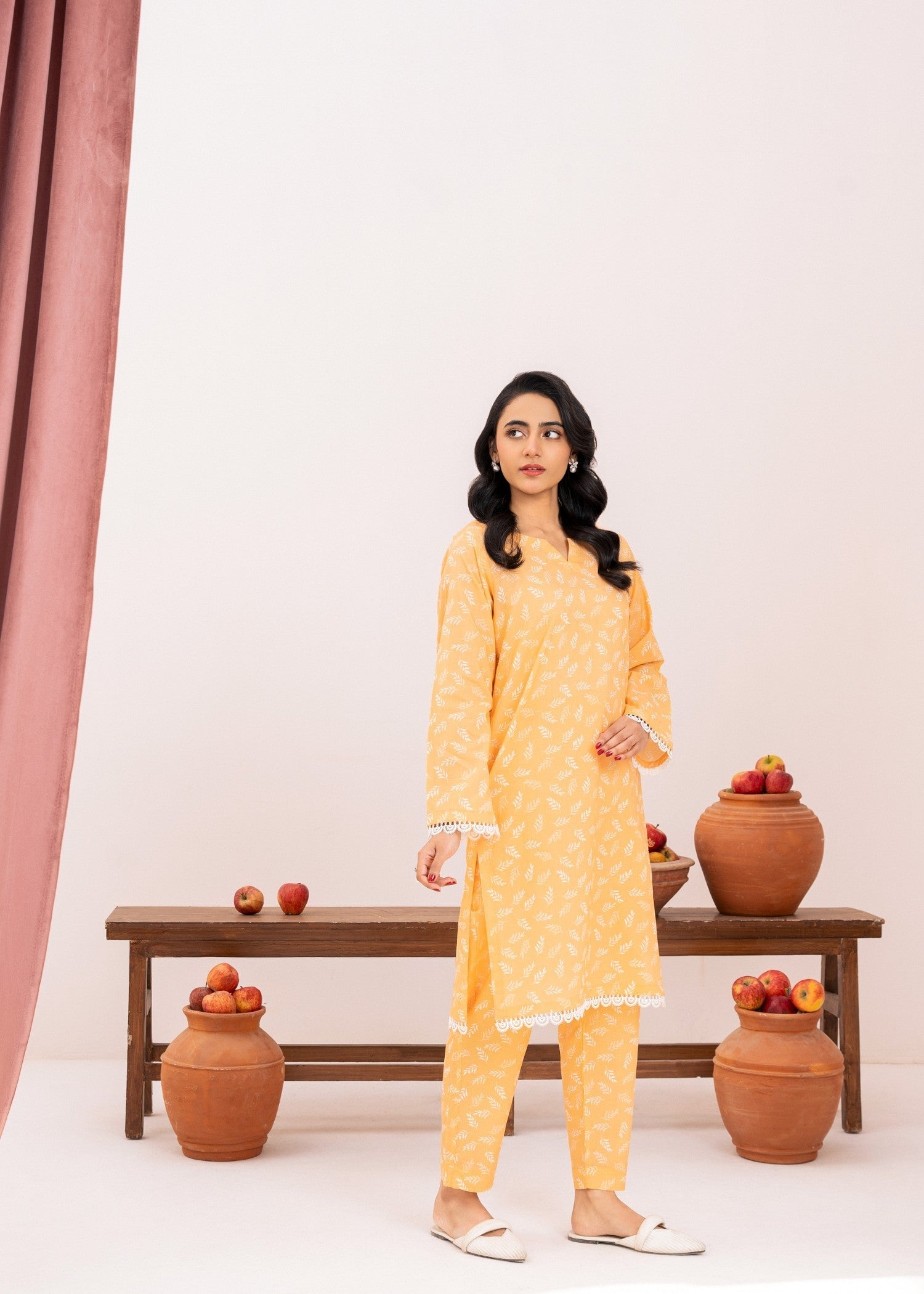 Ahlam By Safa Textile Citrus burst Co ord set Women 2pcs