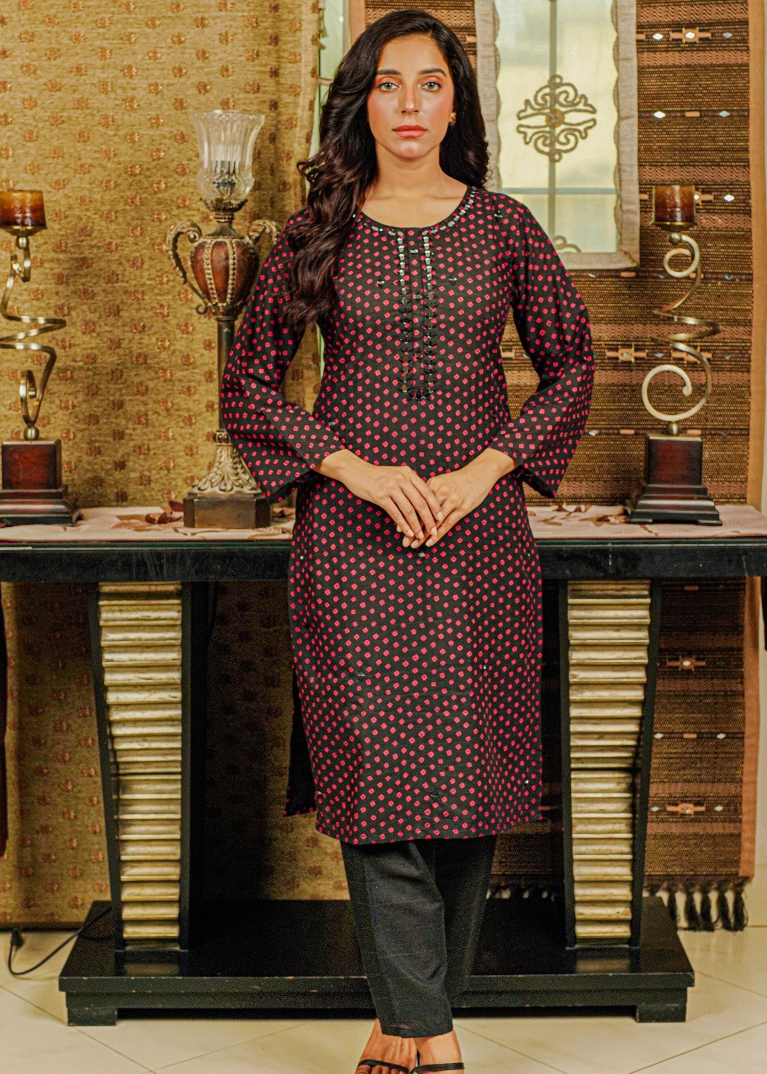 Cynoption Black Mirror Neck Cotton Two Piece Women 2pcs