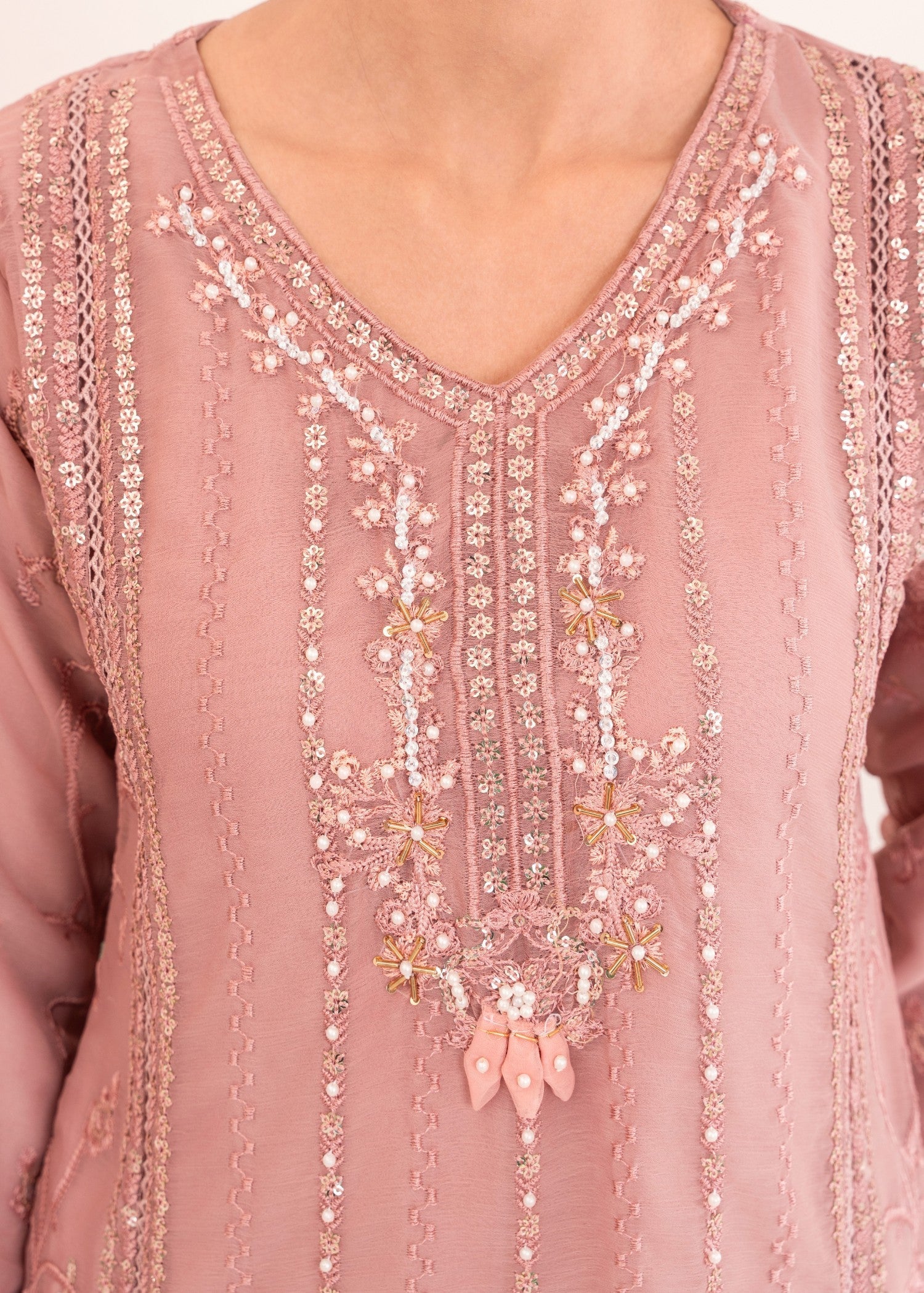 Four Season Boutique RUBAB CHIFFON TEA ROSE Women 3pcs