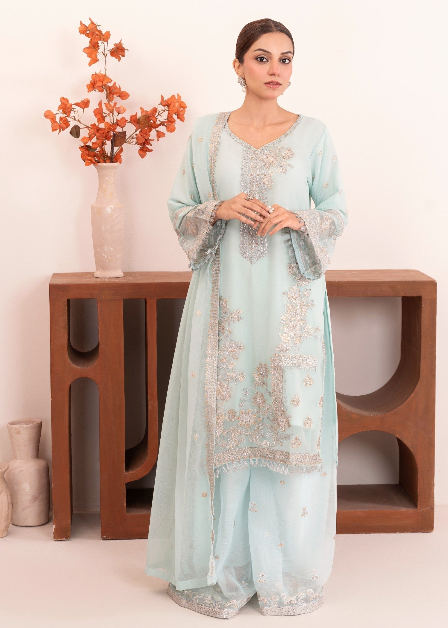 Four Season Boutique NOOR JAHAN ICEBLUE Women 3pcs