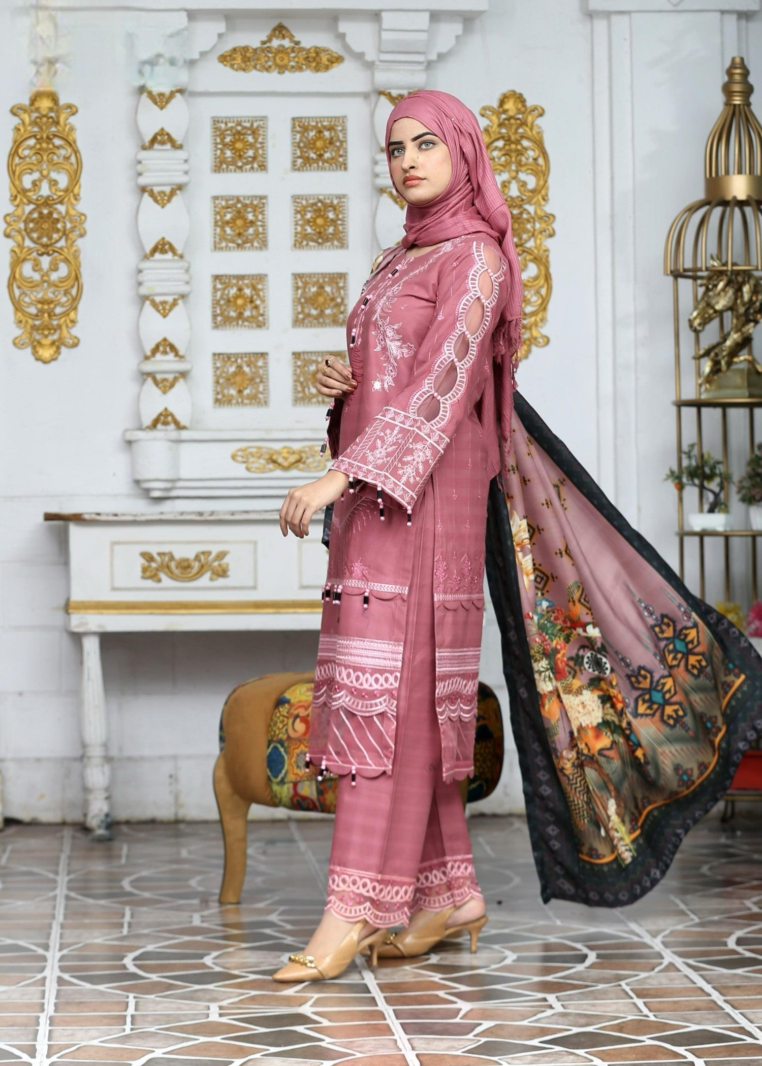 Fatima Printing Collection Zariyah Embroidered Long Shirt Khadar Women 3pcs